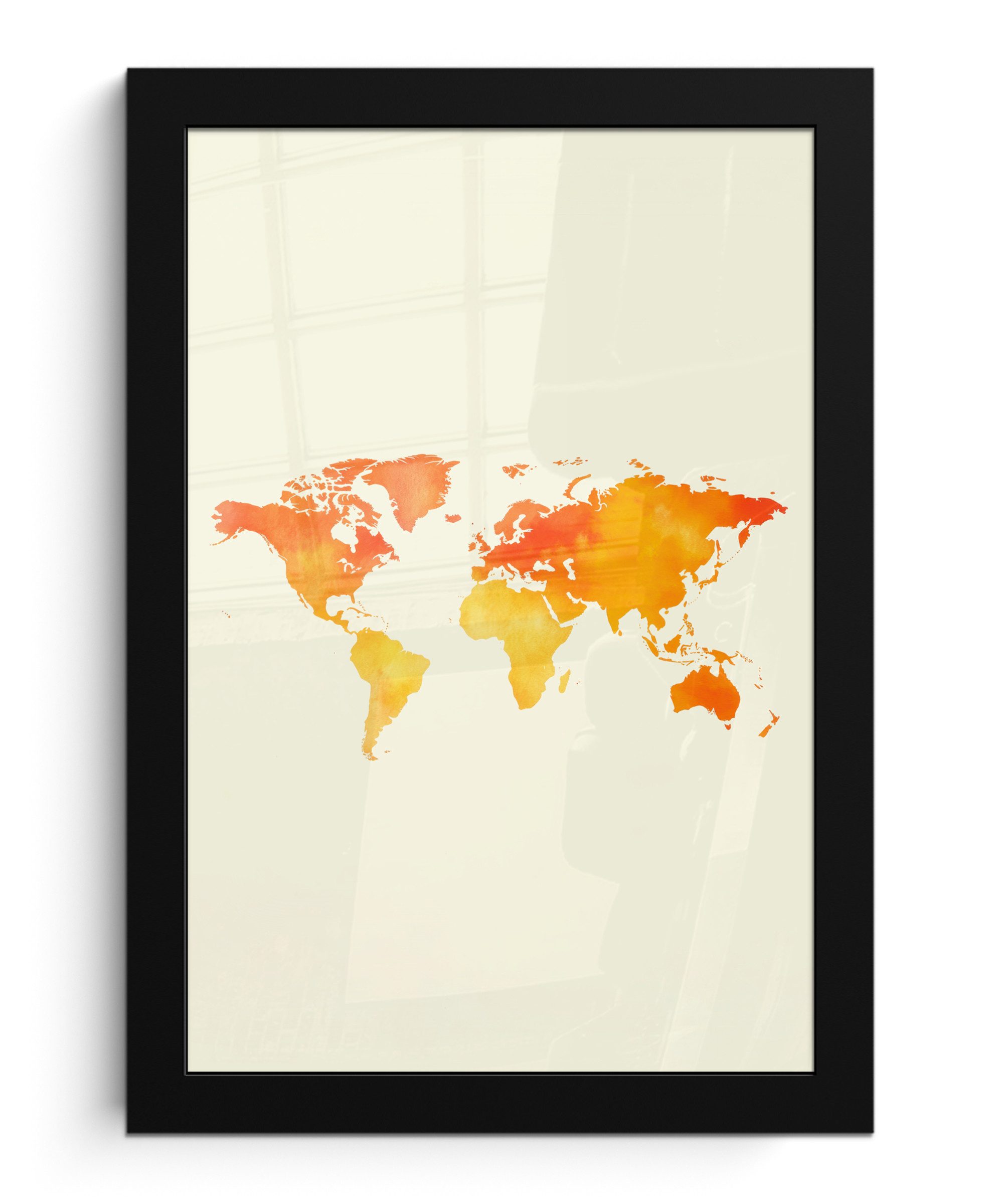 MuchoWow Poster Weltkarte - Orange - günstig online kaufen