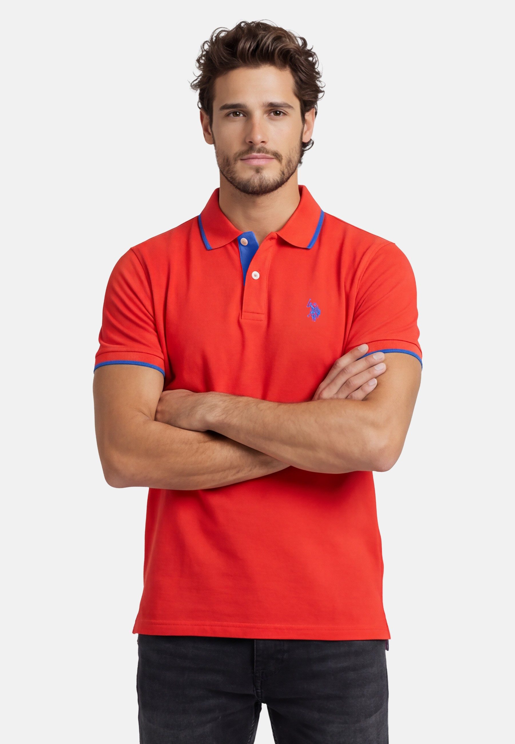 Poloshirt USTristaan Klassisches Shirt mit Knopfleiste und Logostickerei