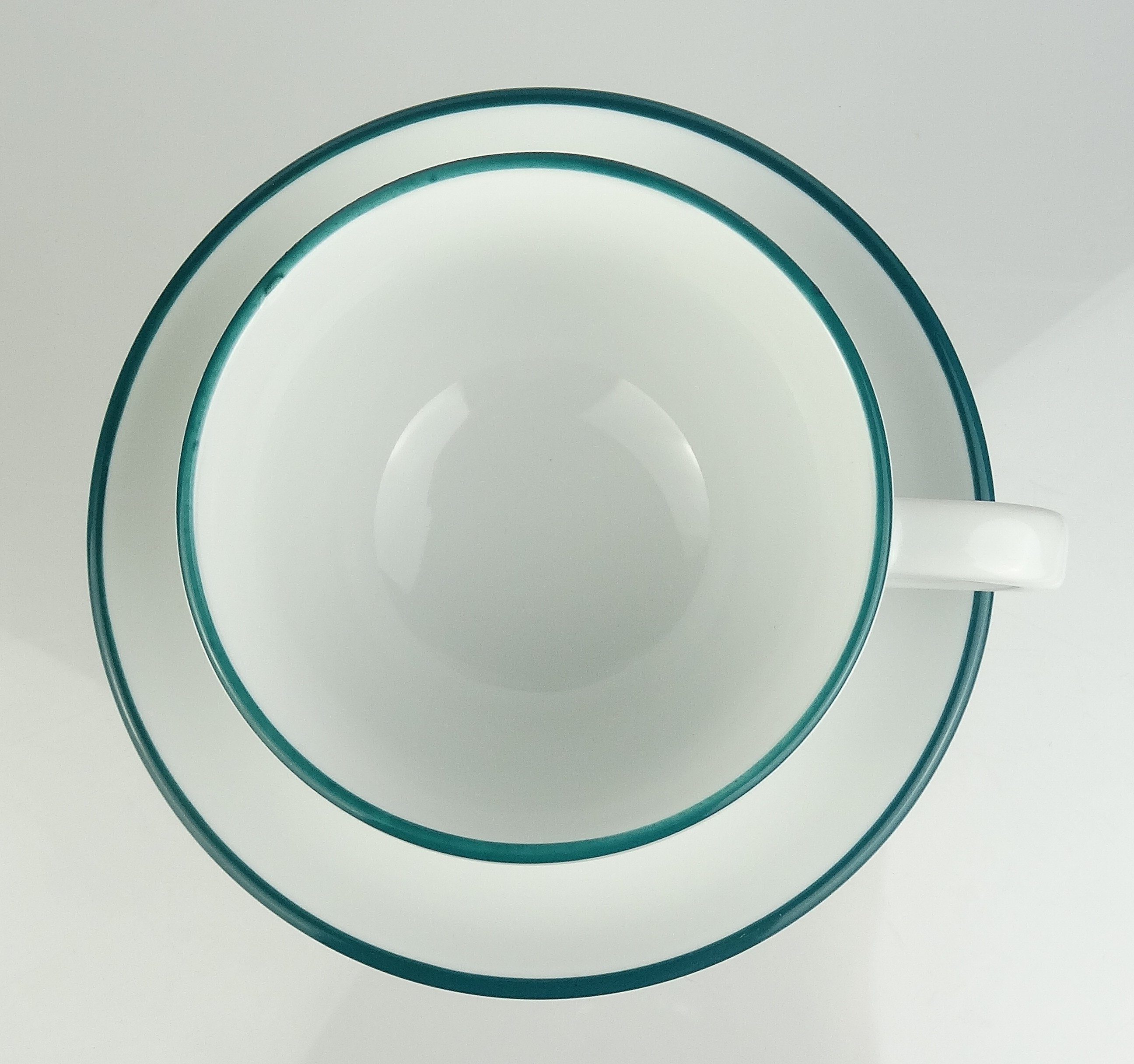 Ancap Cappuccinotasse dickwandig, blaugrüner Rand, Made in Italy, 2-tlg., Porzellan, 2-teilig
