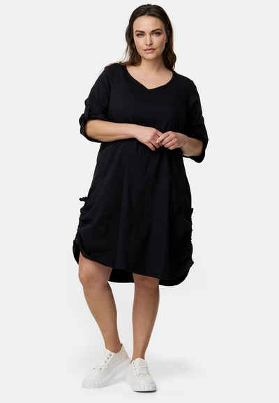 Kekoo A-Linien-Kleid Kleid - V-Ausschnitt - 3/4-Ärmel mit Stretchanteil 'Celia'