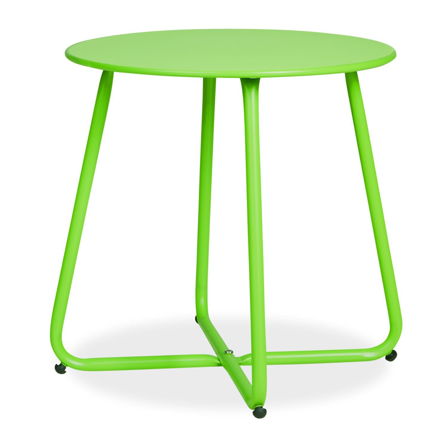 Homestyle4u Beistelltisch Gartentisch Rund Metall Balkontisch Tisch Kaffeetisch 45 cm, Grün