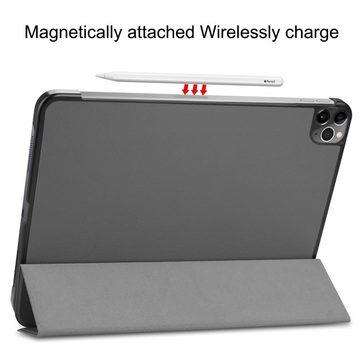 Wigento Tablet-Hülle Premium Smart Cover Grau Wake UP Tasche Etuis Hülle für Apple iPad Pro 11.0 2020 Case