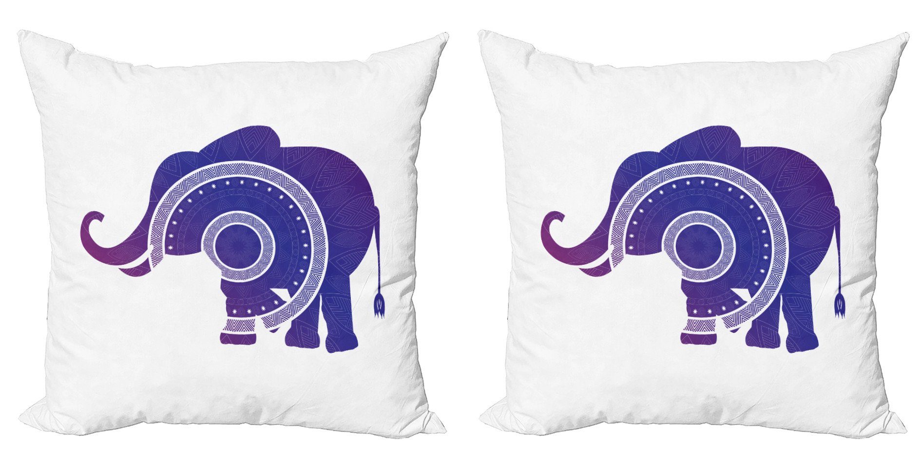 Kissenbezüge Modern Accent Doppelseitiger Digitaldruck, Abakuhaus Elefantenkalb (2 Mandala Stück), Mandala