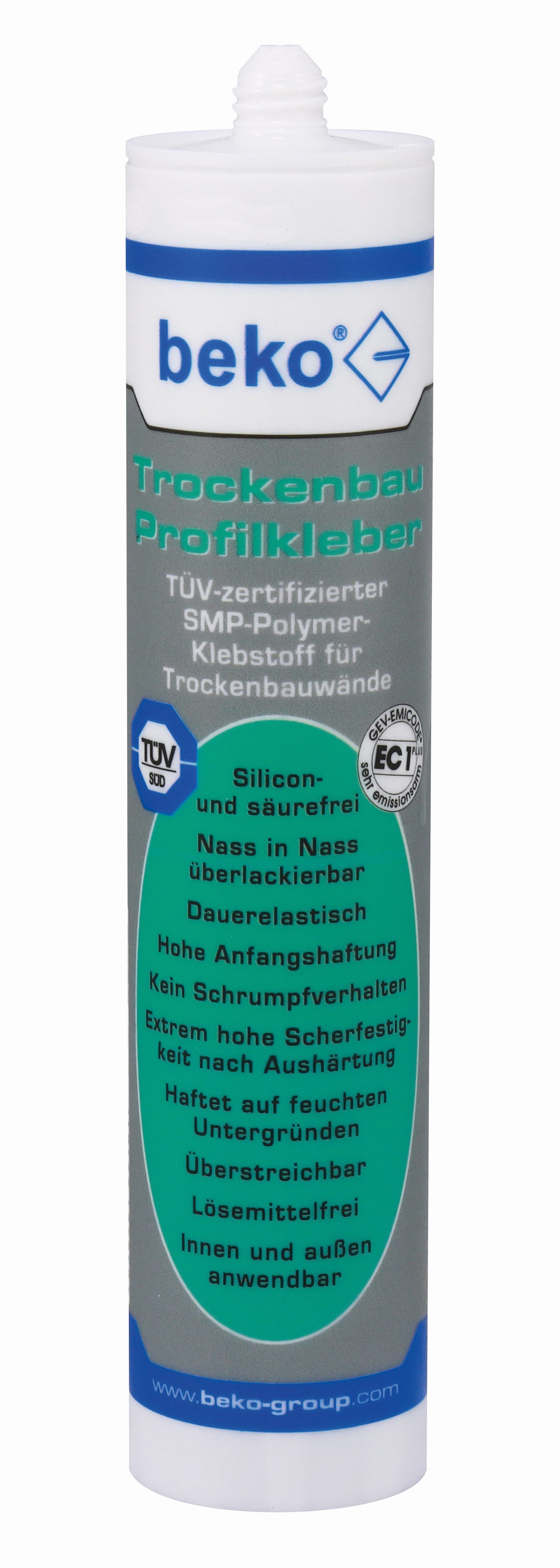 Montagekleber beko Trockenbau Profilkleber 310 ml weiß 251 310 1