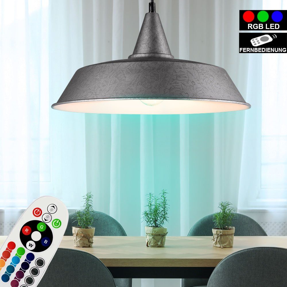 RGB LED Pendel Decken Lampe Industrie Stil Ess Zimmer DIMMER Fernbedienung Lampe 