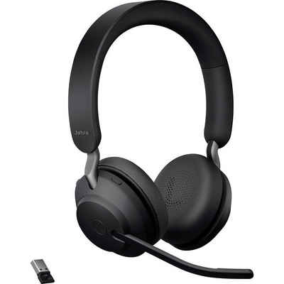 Jabra Evolve2 65 Stereo UC USB-A Bluetooth black Kopfhörer (Lautstärkeregelung, Batterieladeanzeige, Mikrofon-Stummschaltung)