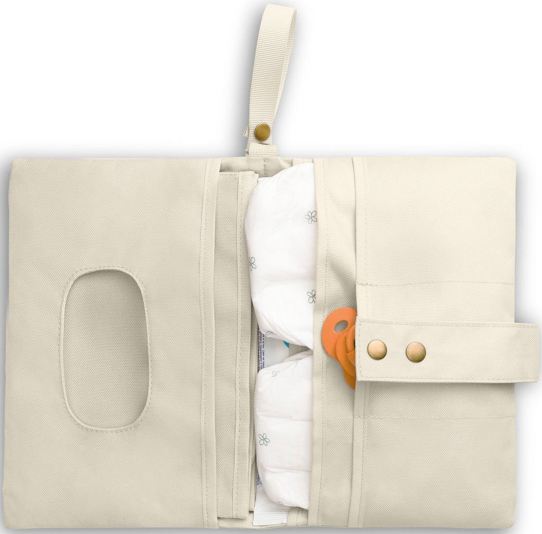 Windeltasche Walk N 2in1, Hauck beige, inklusive Wickelunterlage Change