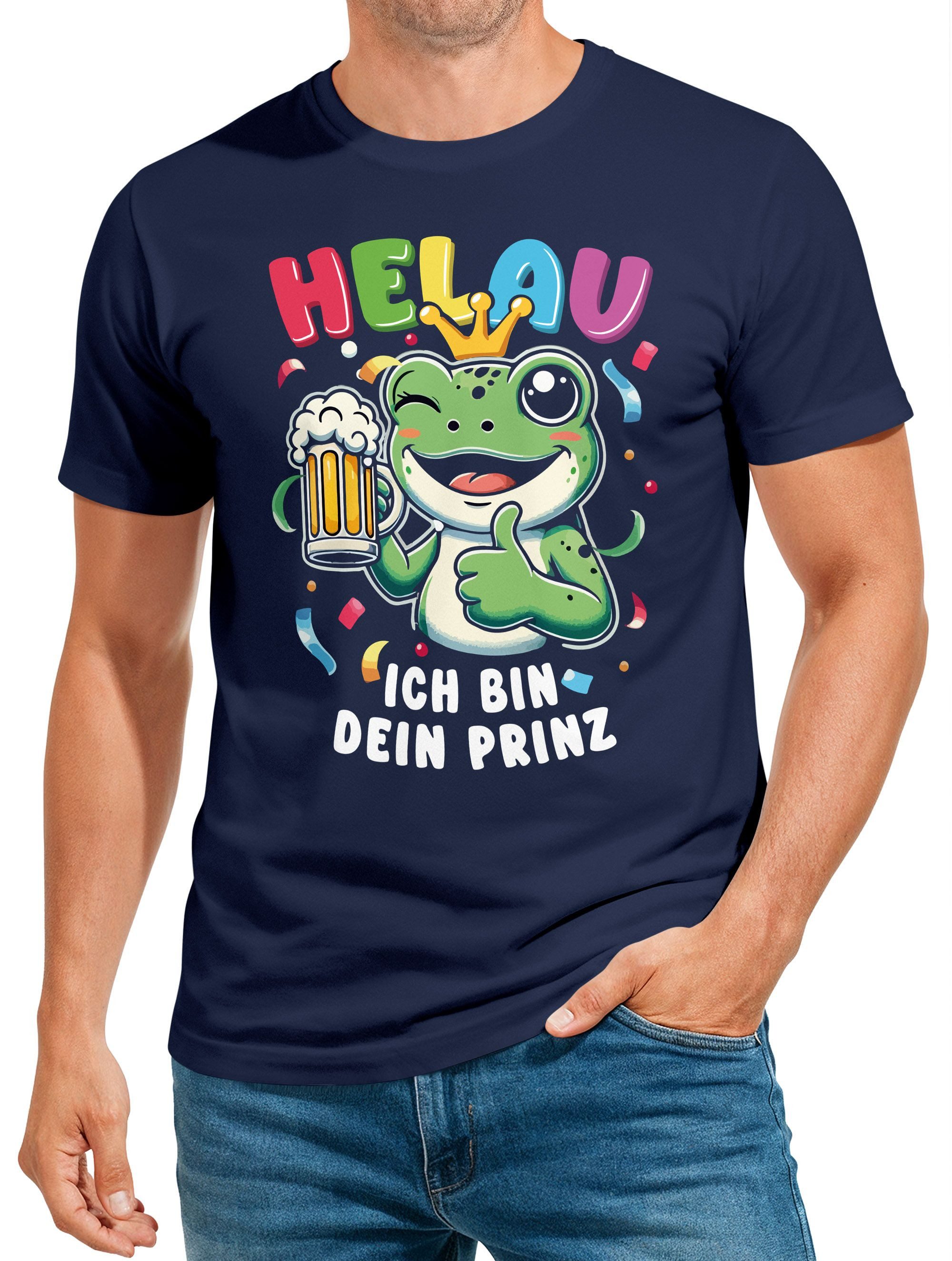 Print-Shirt Herren T-Shirt Fasching Karneval Kostüm-Ersatz Verkleidung Helau ich