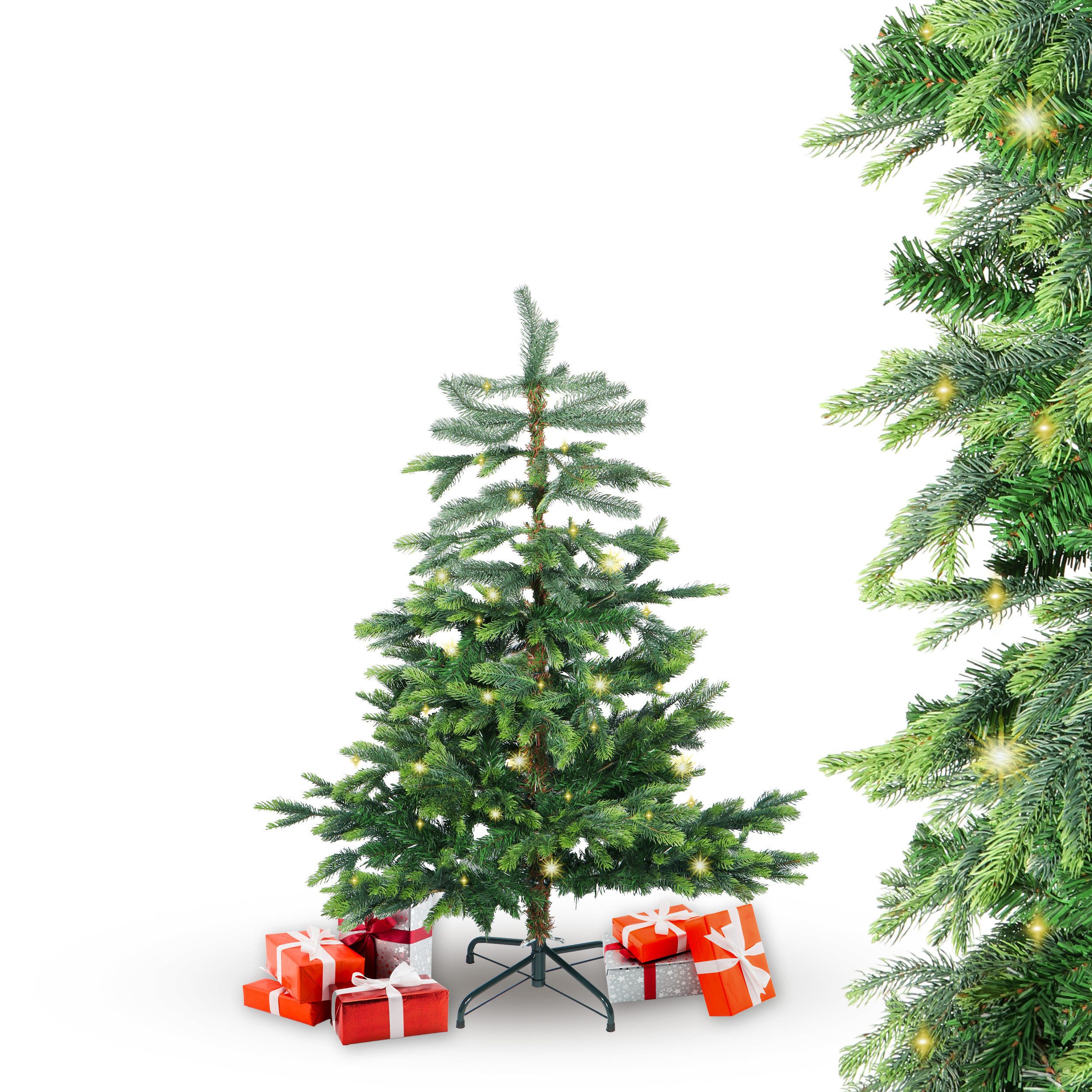 Gartenpirat Künstlicher Weihnachtsbaum BonTree Fichte mit LED Beleuchtung warmweiß Christbaum, Fichte, Natürliches Aussehen, Hochwertig, Einfacher Aufbau, mit LED´s