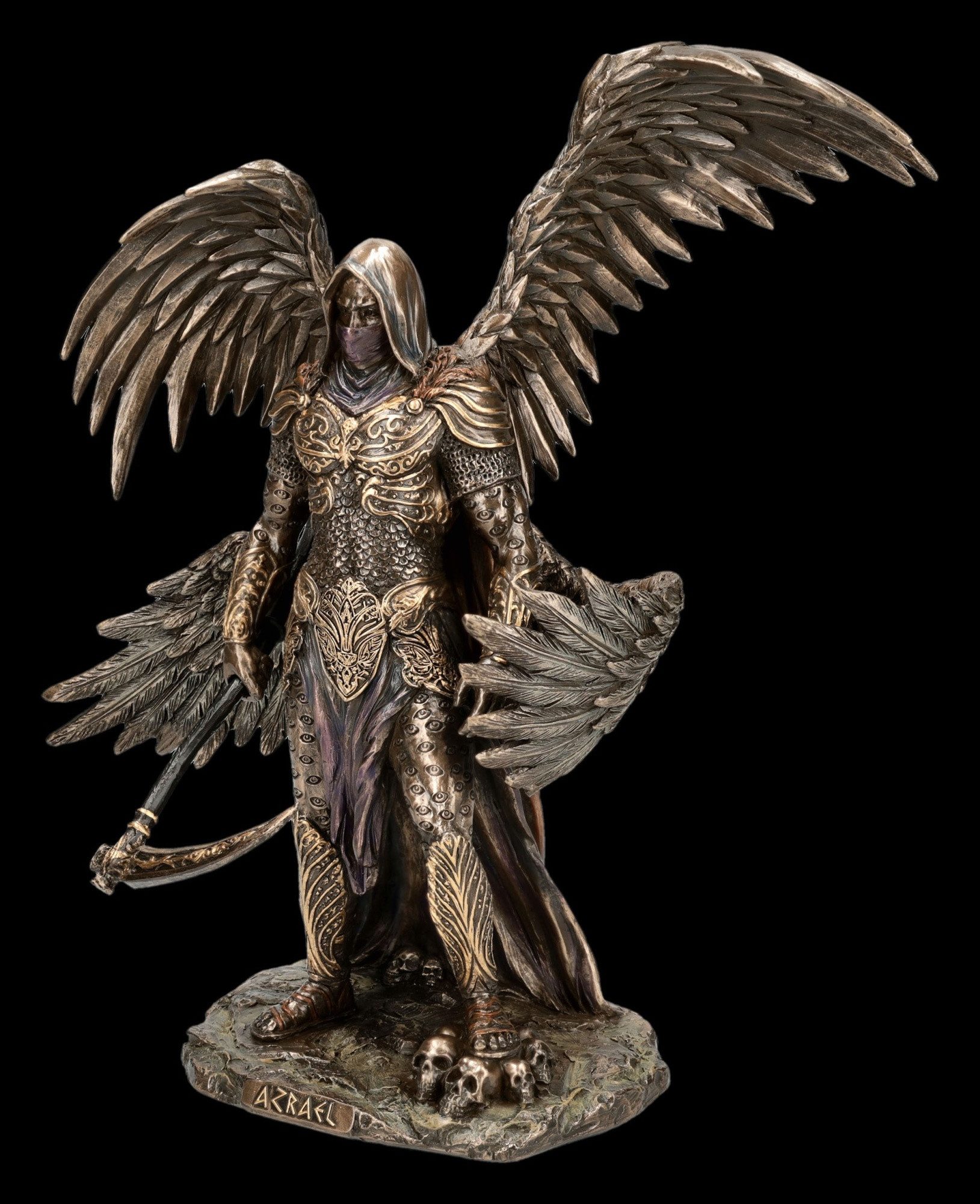 Figuren Shop GmbH Dekofigur Azrael Figur – Erzengel Statue Gothic Deko Sammler 27 cm Dekofigur