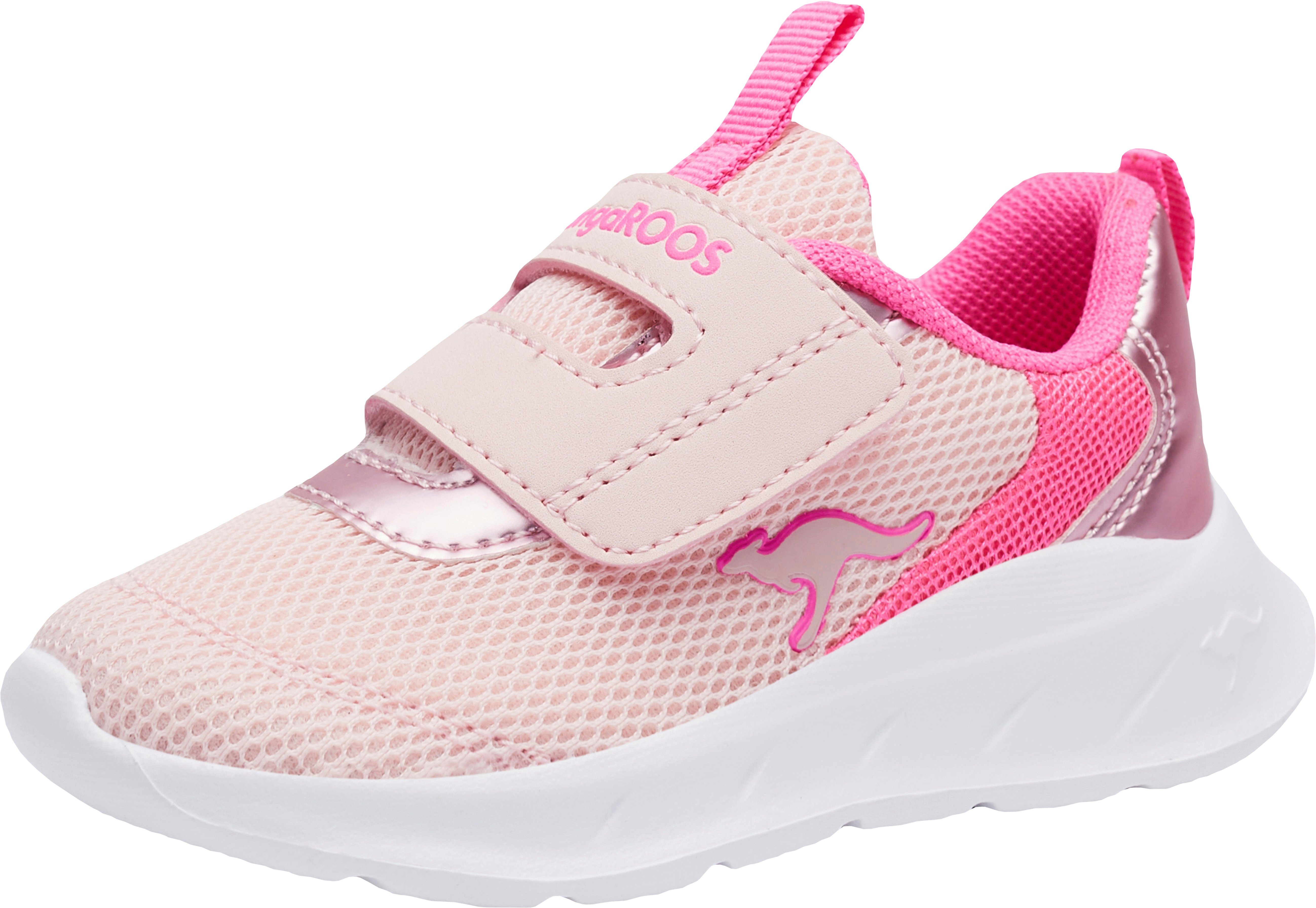 K-IR KangaROOS Klettverschluss V mit rosa-pink Sporty Sneaker