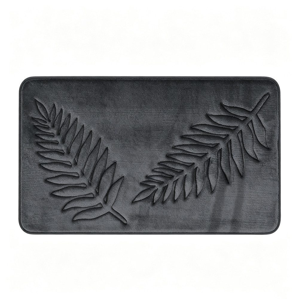 Diwzbyn Badematte Badematte aus Memory-Schaum, rutschfest, saugstark,Blättermotiv, Höhe 40 mm