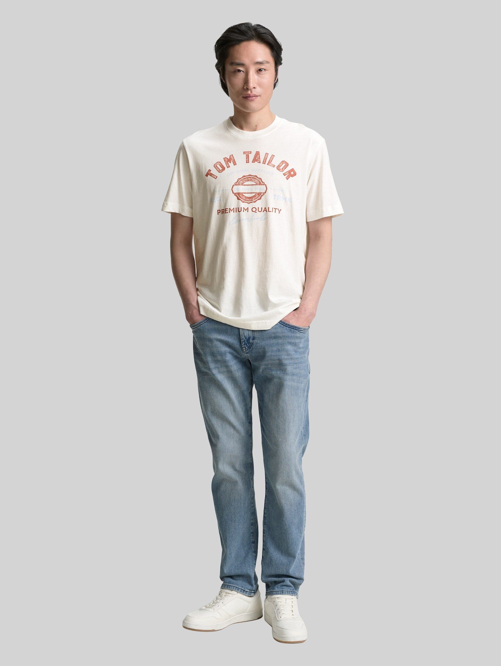 TOM TAILOR T-Shirt T-Shirt (im Einserpack) T-Shirt mit Logo-Print