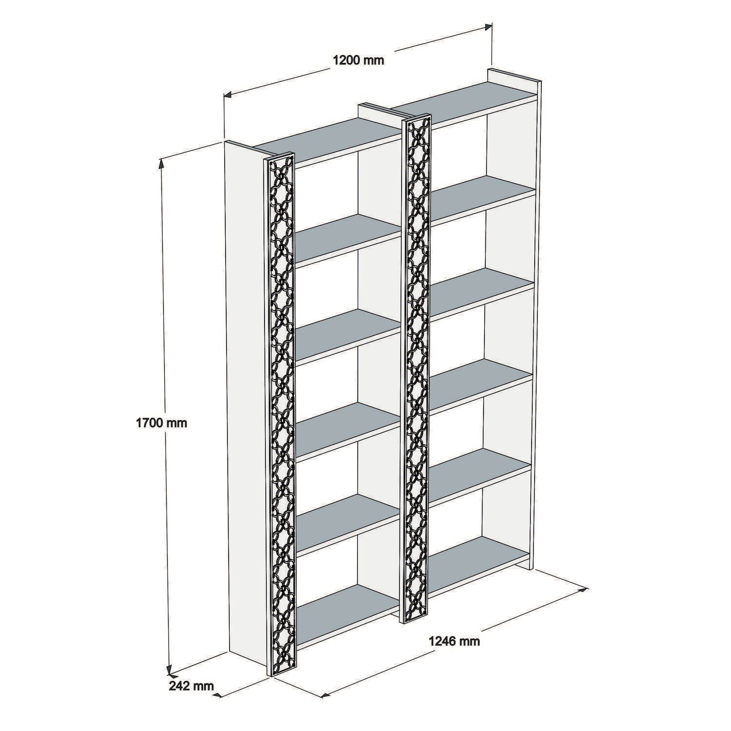 Bücherregal Bücherregale, cm Creme, HCT, 170x124,6x24,2 Decor City Skye 2