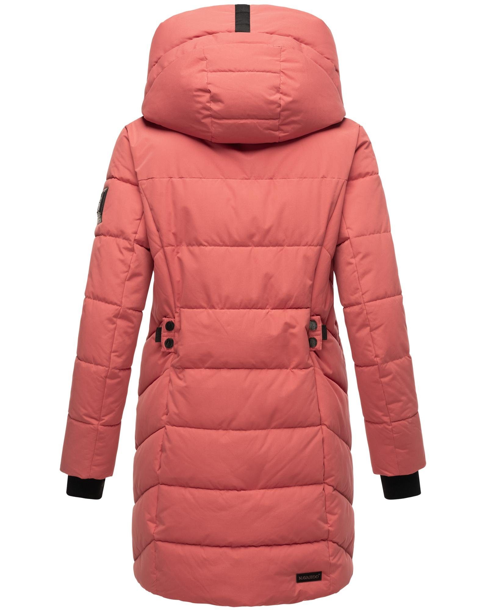 Navahoo Steppmantel Knutschilein Stylischer Damenmantel mit abnehmbarem Fleece-Kragen
