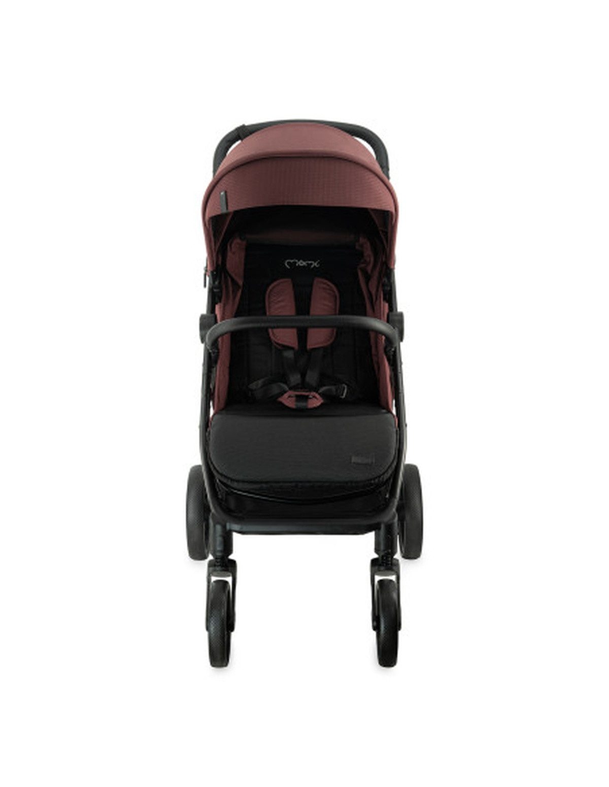 MoMi CLARA stroller in burgundy for children up to 22 kg, adjustable, adjustable push handle, extensive accessory set
