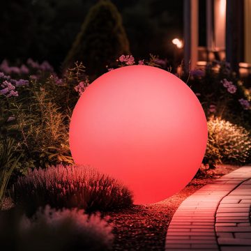etc-shop LED Gartenleuchte, Leuchtmittel inklusive, Warmweiß, Farbwechsel, Außenlampe Kugel Gartenleuchten mit Strom Leuchtkugeln für