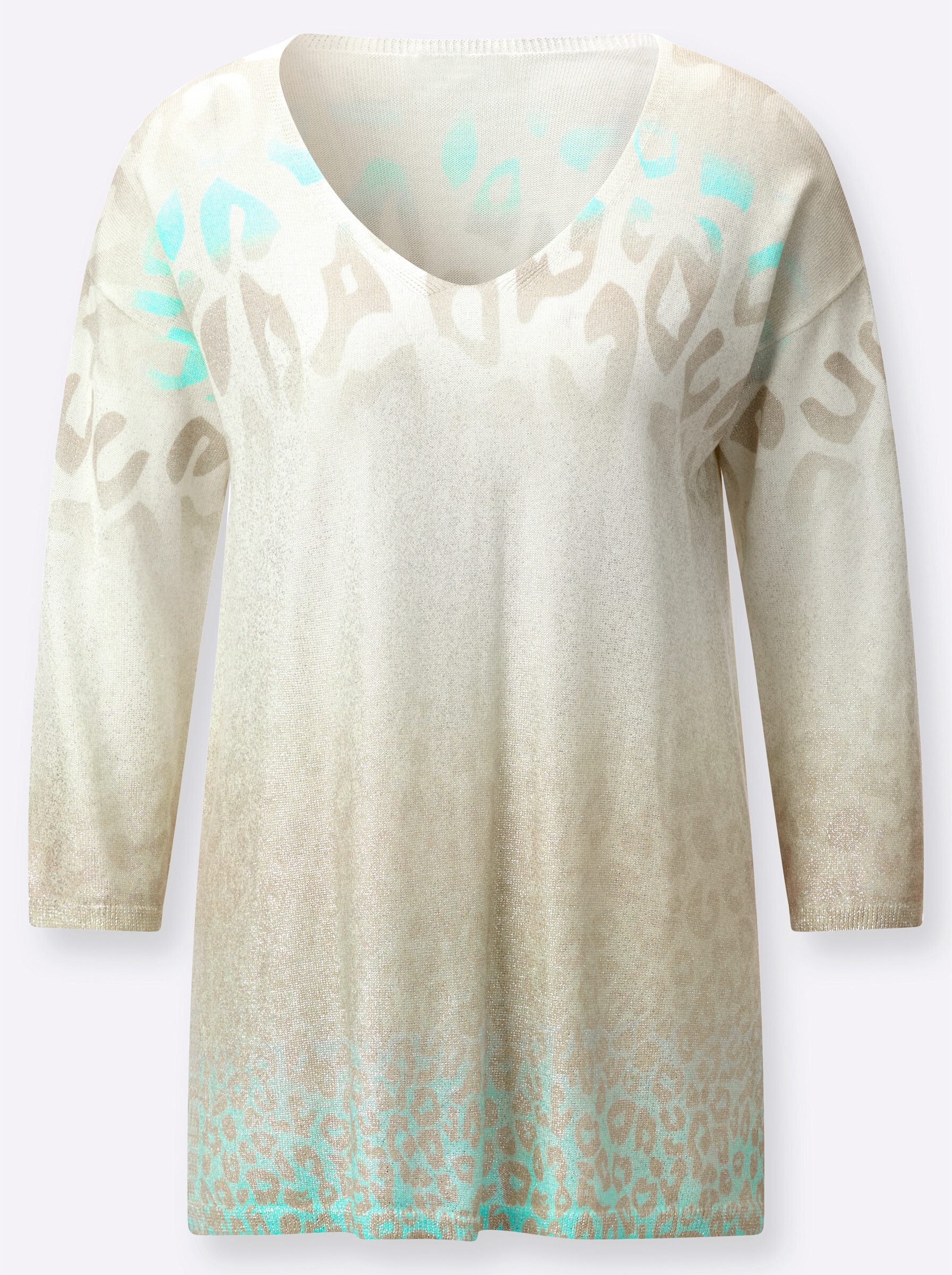 creation L Strickpullover Lyocell-Baumwoll-Pullover 3/4-Arm Jersey