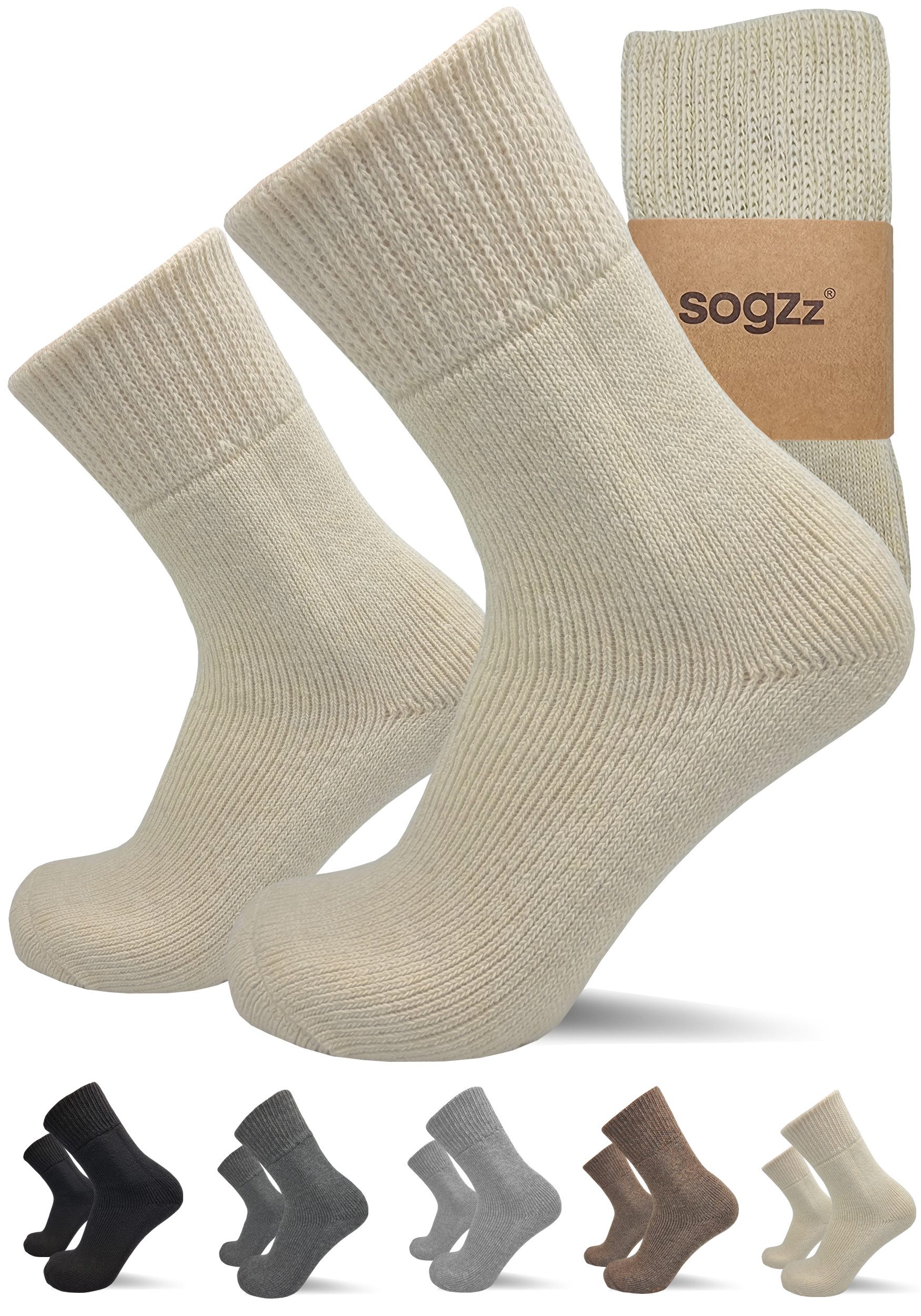 sogzz Thermosocken 2 Paar aus Premium Schafwolle, Gr. 35-50, Wintersocken Herren Damen (Thermo Winter FX PRO, 2-Paar)