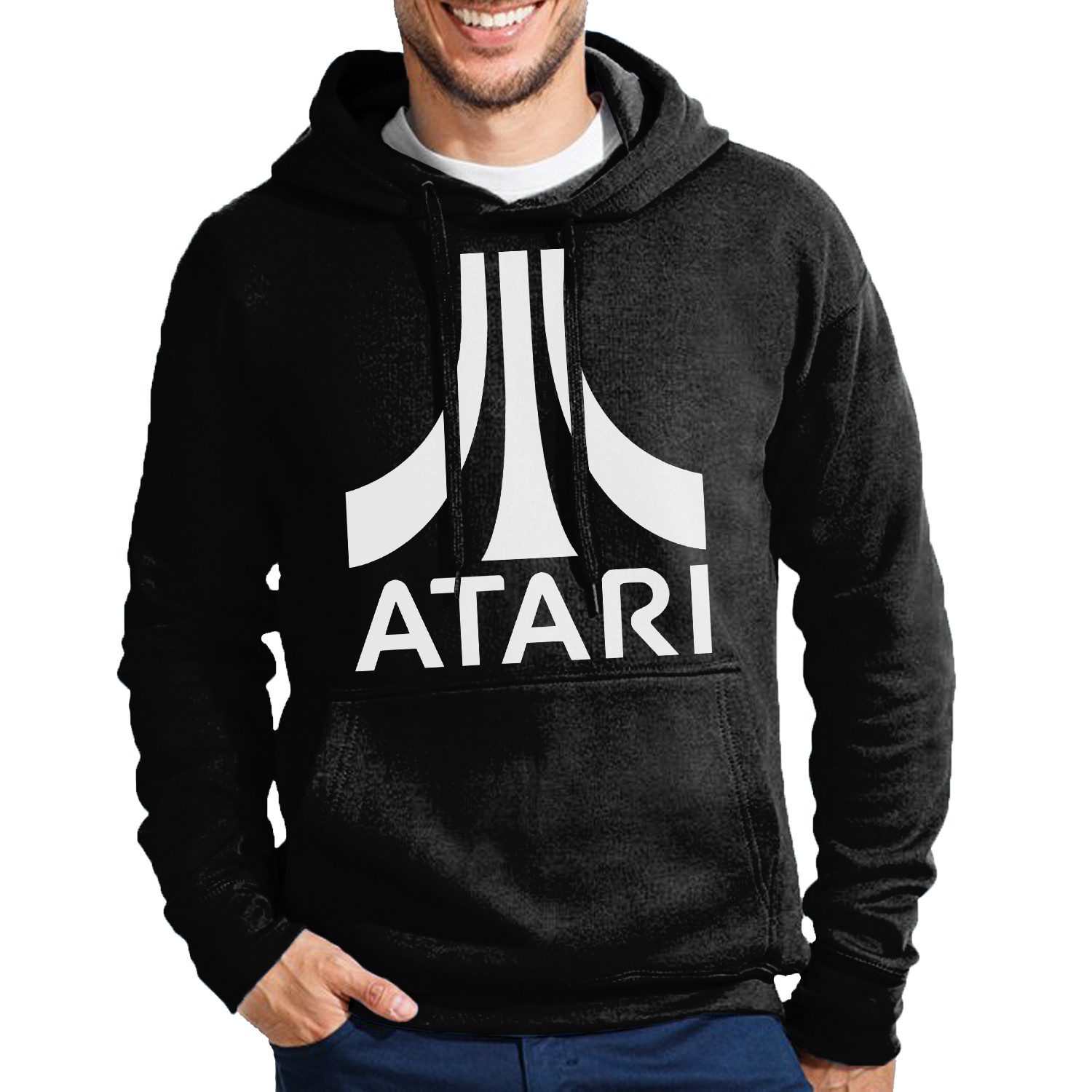 Blondie & Brownie Hoodie Atari Retro Gaming Herren Hoodie Baumwollmix Streetwear Kult Herren Hoodie Atari Retro Gaming Baumwollmix Kapuze Casual Fit