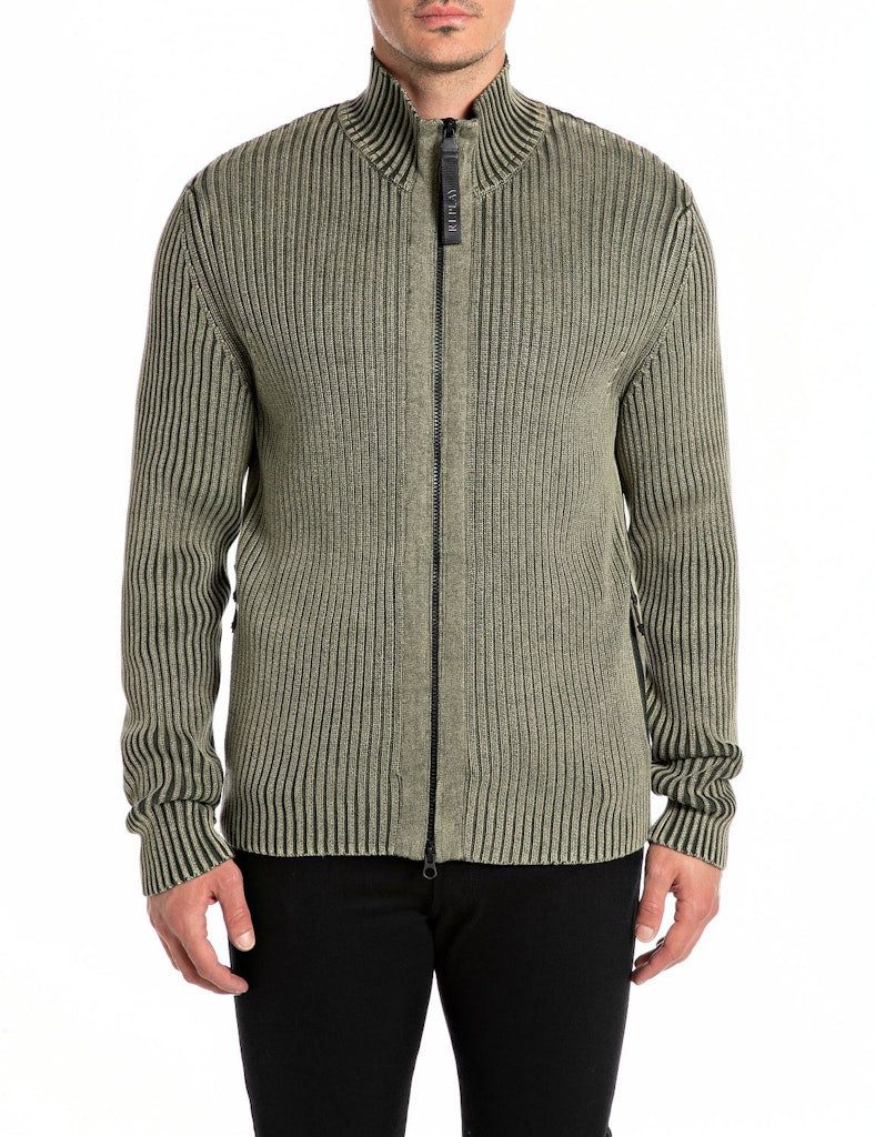 Replay Sweatshirt Pullover aus Baumwollmischung mit Reißverschluss