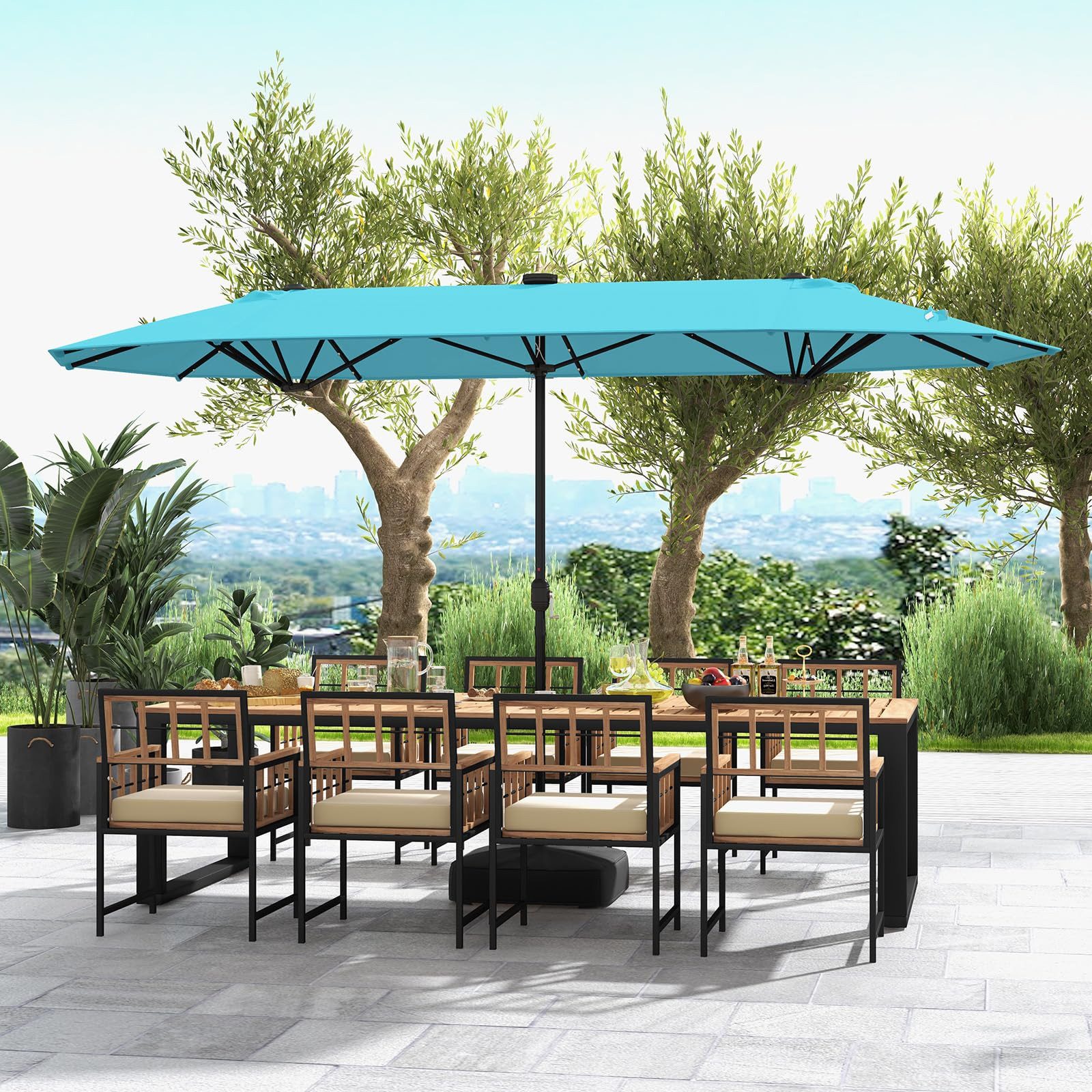 COSTWAY Sonnenschirm, 400 x 200 cm, günstig online kaufen
