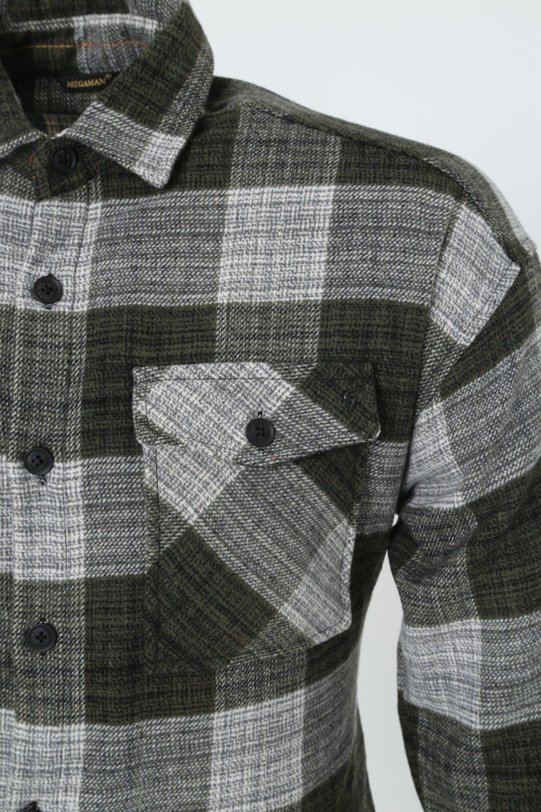 Megaman Jeans Flanellhemd Flanellhemd H-263 Flanellhemd Kariert Hemd Holzfä günstig online kaufen