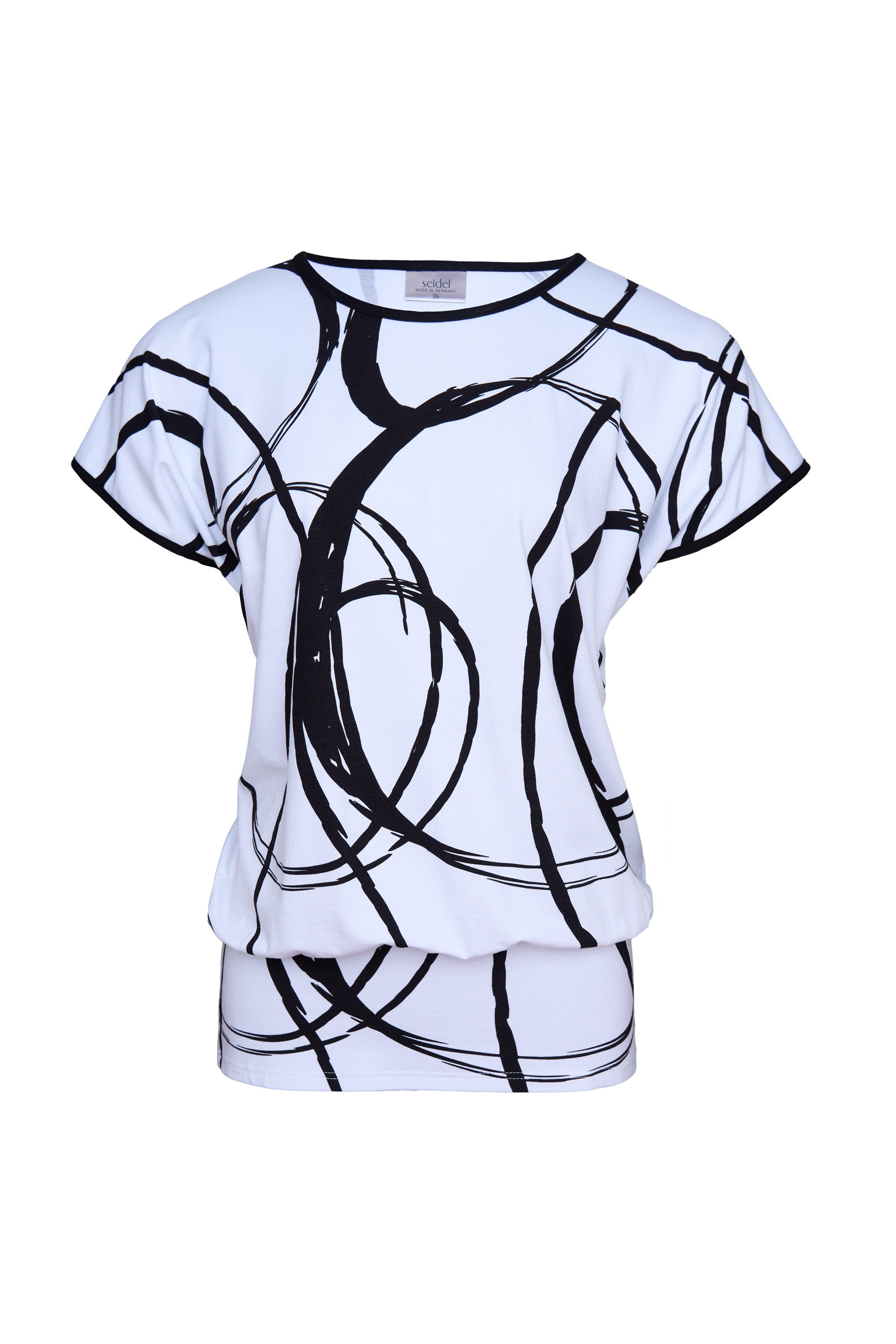 Seidel Moden Kurzarmshirt mit grafischem Muster - Rundhals - MADE IN GERMANY