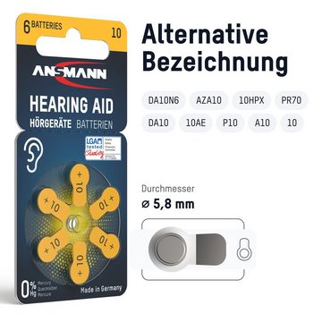 ANSMANN AG Hörgerätebatterien 10 gelb PR70,120 Stück Knopfzelle