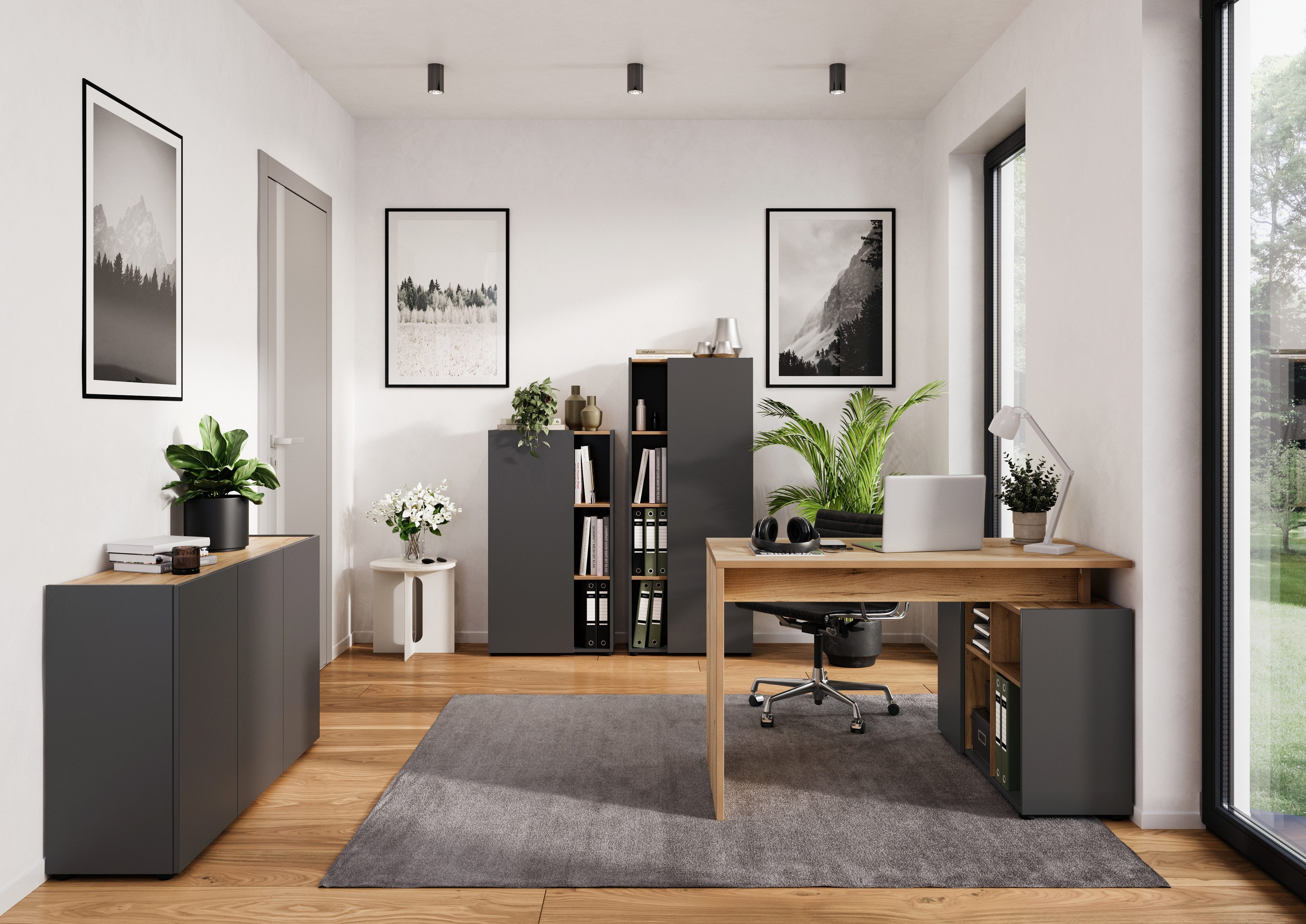 GERMANIA Eckschreibtisch Adrano (1-St), mit integriertem Sideboard günstig online kaufen