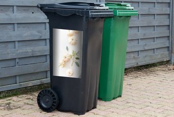 MuchoWow Wandsticker Kleine Kürbisse mit Eukalyptusblättern (1 St), Mülleimer-aufkleber, Mülltonne, Sticker, Container, Abfalbehälter