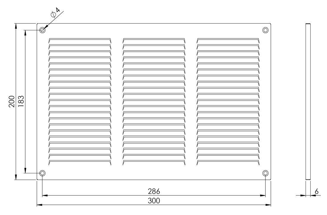 Häusler Onlinehandel GmbH Lüftungsgitter Lüftungsgitter LG-3020 BL Schwarz 300 x 200 Fliegengitter Abluftgitter, mit Insektenschutz