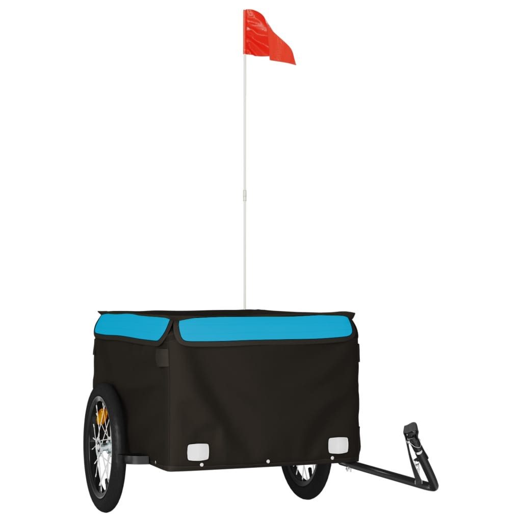 Thumbnail - vidaXL Fahrradlastenanhänger, Fahrradanhänger Schwarz und Blau 45 kg Eisen