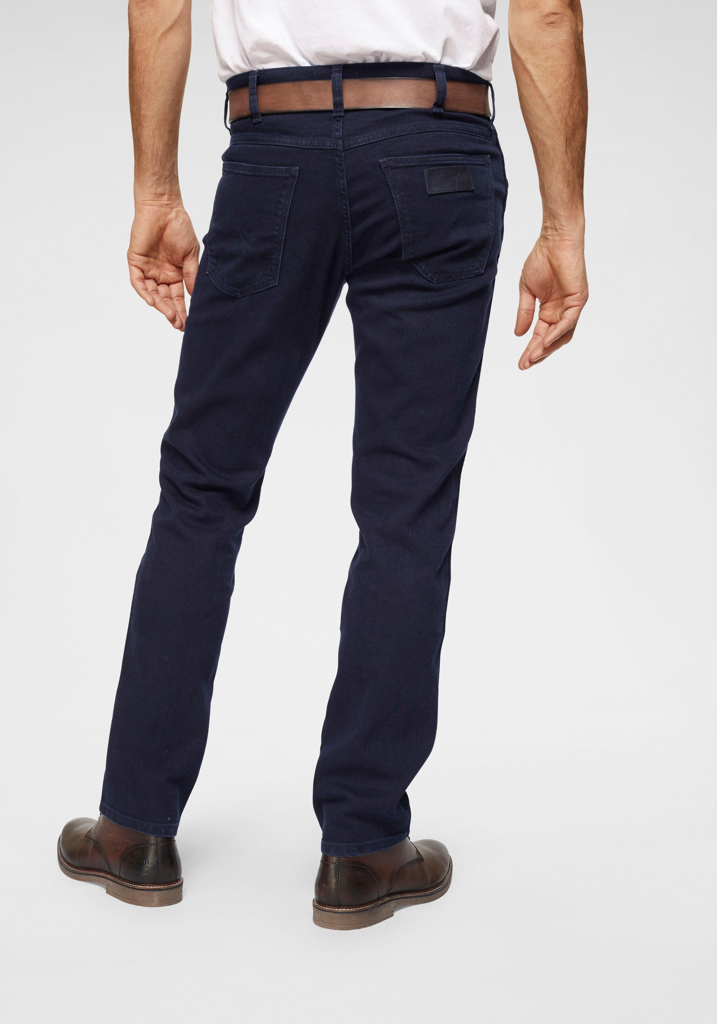 blue-black Wrangler Straight Stretch-Jeans Regular Straight Regular Greensboro