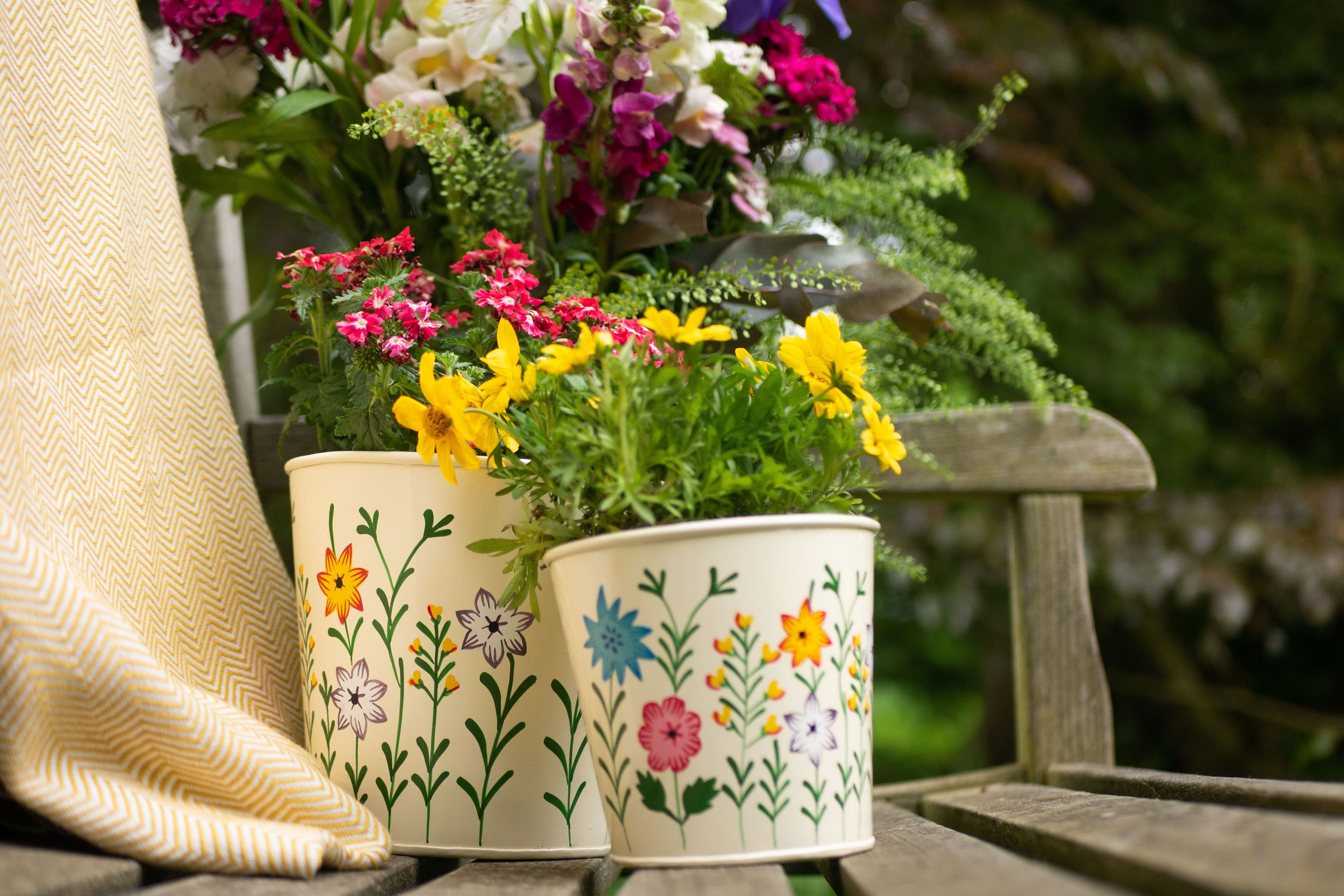 El Puente Blumentopf Blumentopf "Sommerwiese", Handmade, Fair Trade