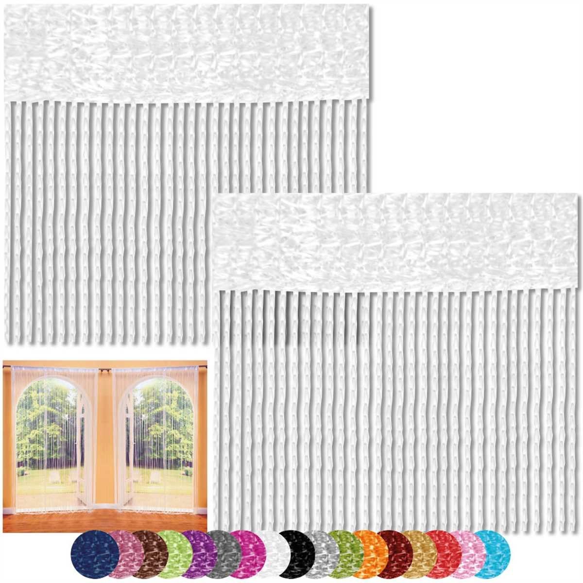 Bestlivings Fadenvorhang (2 St), Stangendurchzug, halbtransparent, Fadengardinen mit Stangendurchzug, Vorhang