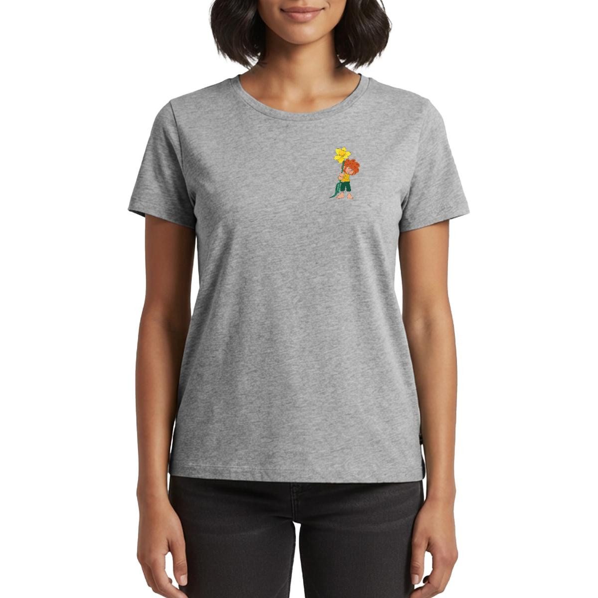 Spreadshirt T-Shirt Pumuckl Design Mit Gelber Blume Frauen Premium T-Shirt günstig online kaufen