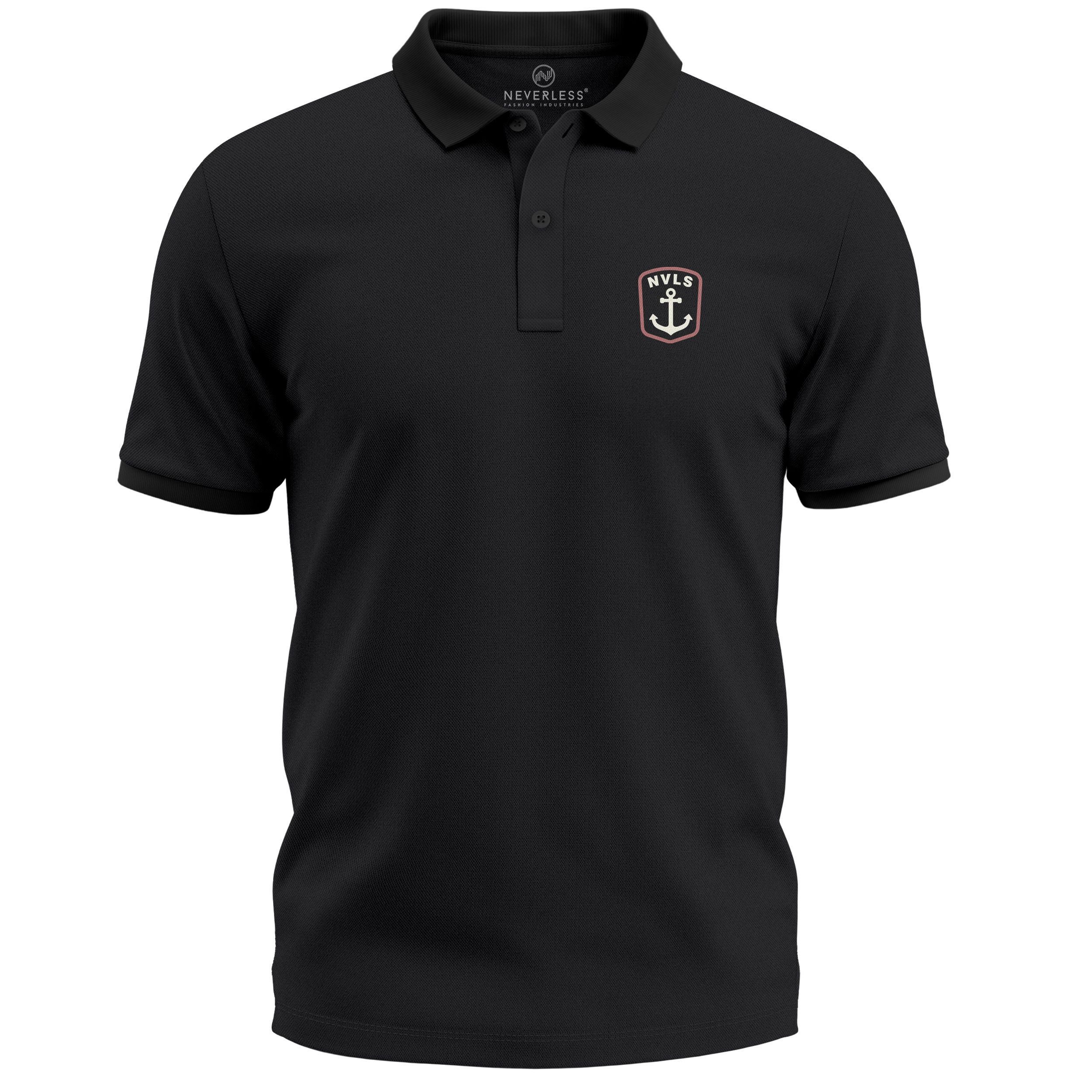 Poloshirt Poloshirt Herren mit mit Anker Wappen Logo– Kurzarm Polo Sommer