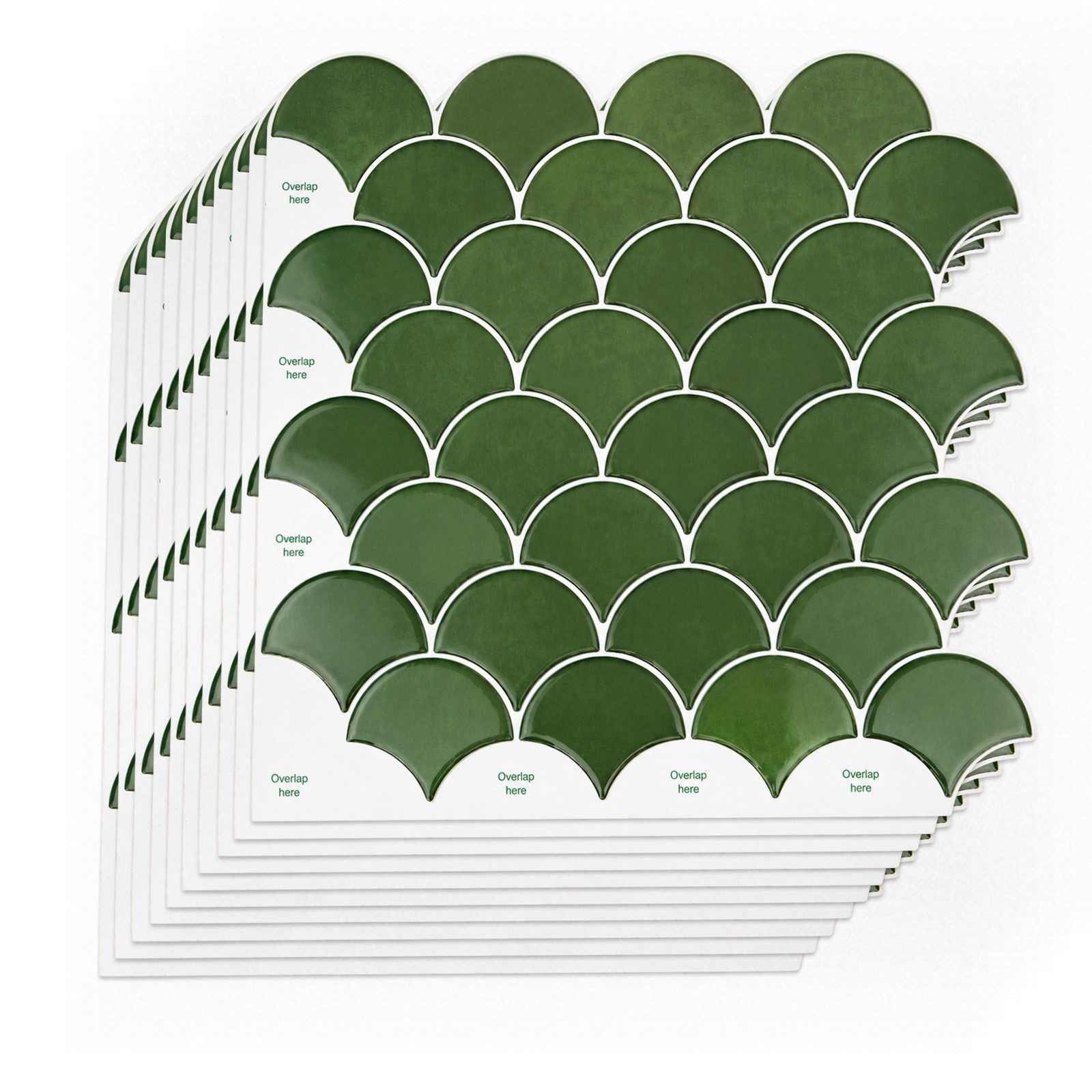 Youyijia Fliesenaufkleber Selbstklebende Wandfliesen Fischschuppen, 3D Fliesenaufkleber Küche (10 St)
