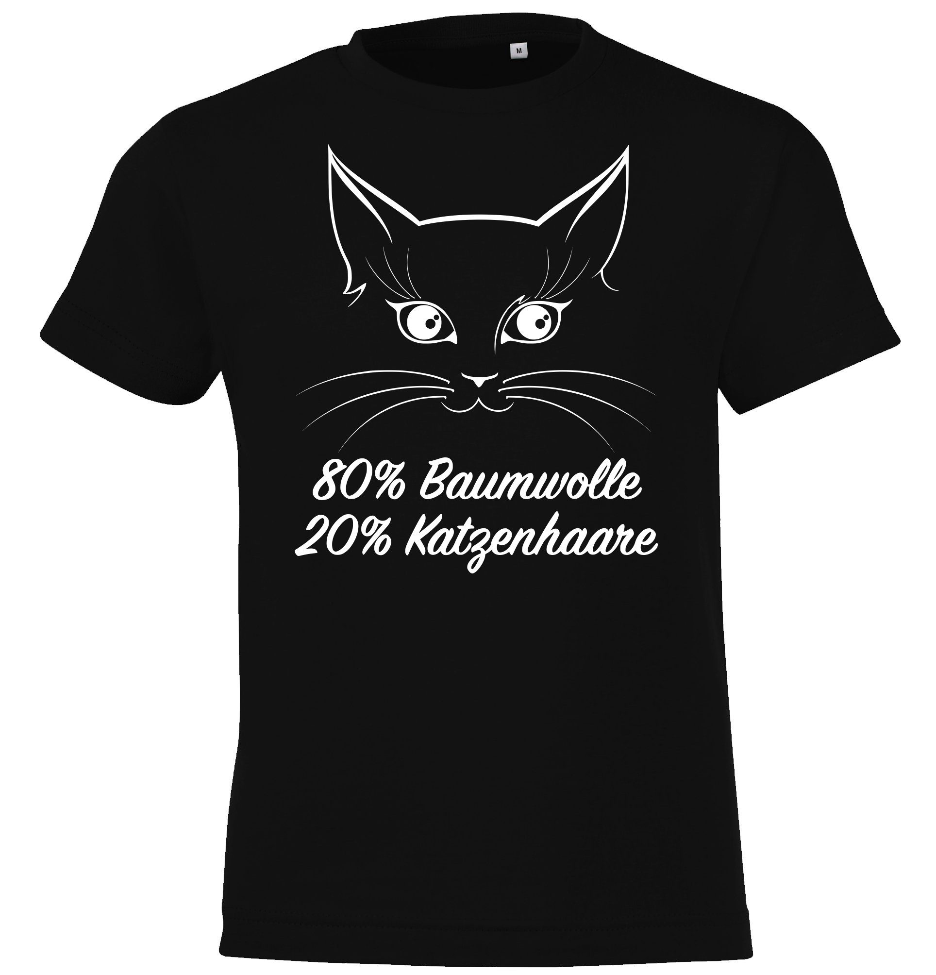Spruch Katzenhaare Katze mit Kinder Shirt lustigem Aufdruck Designz T-Shirt Youth Schwarz
