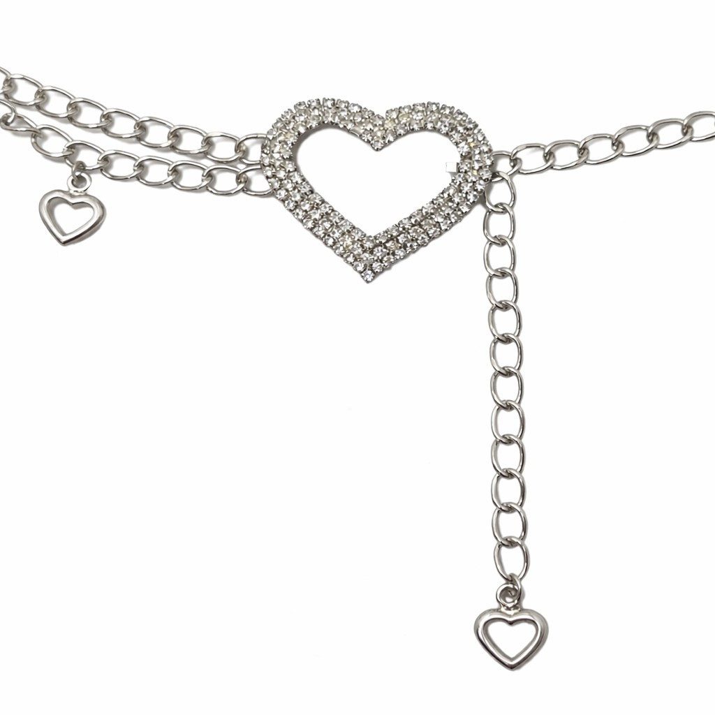 Der Trachtler Kettengürtel Damen Silber Trachtengürtel im Charivari-Style mit Strass