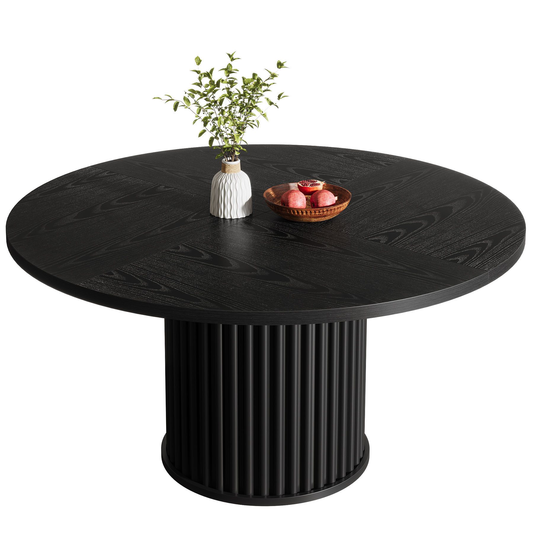 Tribesigns Esstisch Esstisch Rund, 120cm Esstisch Schwarz für 4 Personen, E günstig online kaufen
