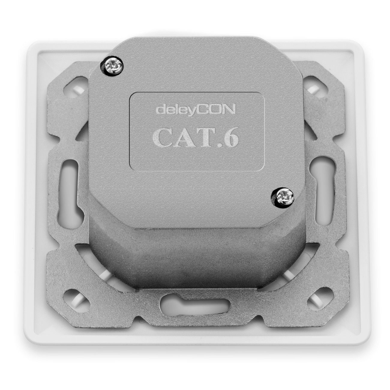 deleyCON deleyCON 1x CAT6 Netzwerkdose 2x RJ45 Port Geschirmt Aufputz Netzwerk-Adapter