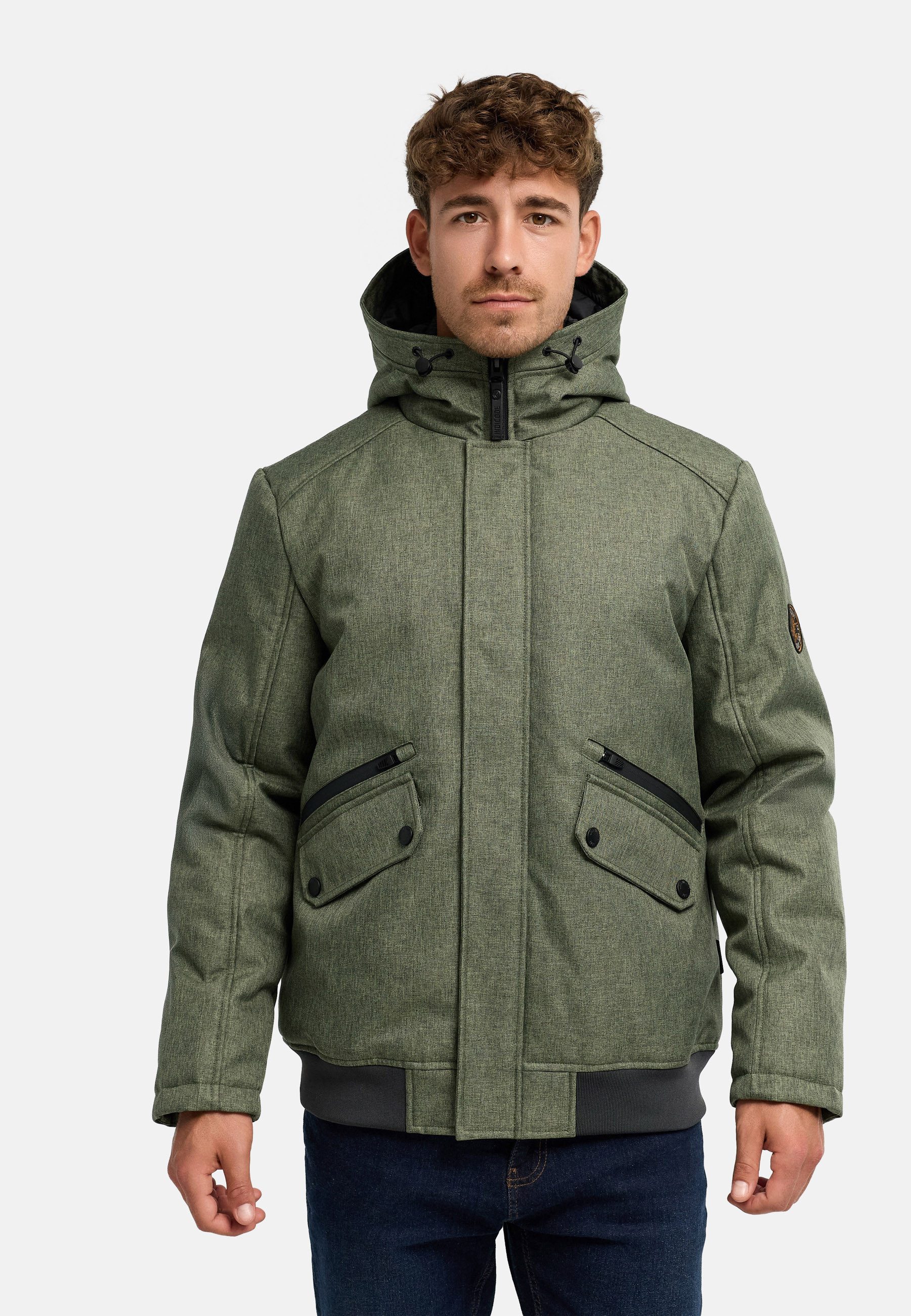 INDICODE Winterjacke INLithbello mit Kapuze, Reißverschluss, elastische Bündchen, sportlicher Schnitt