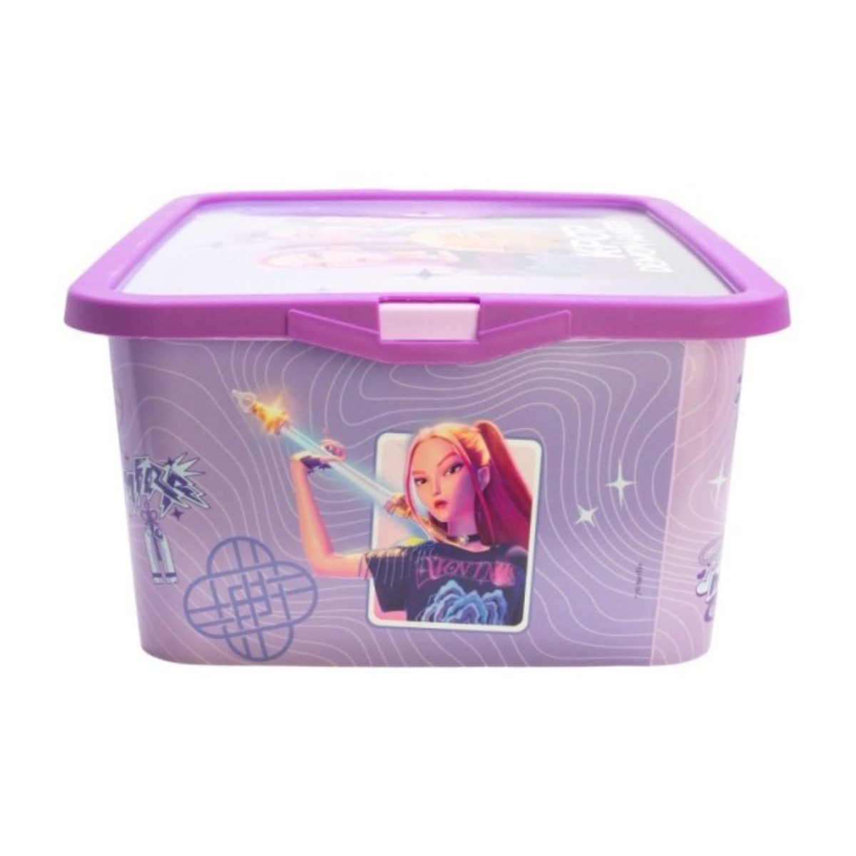 K-Pop Demon Hunters Aufbewahrungsbox HUNTRIX 13 L Ordnungsbox Klickbox für Spielzeug und Zubehör – Bild 3 von 4