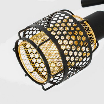 Lindby Strahler Eudoria, Modern, Eisen, Schwarz, gold, 3 flammig, E14, Deckenlampe