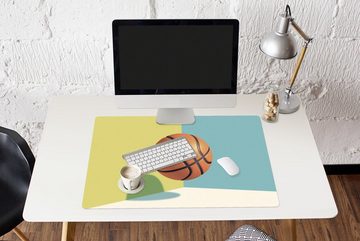 MuchoWow Gaming Mauspad Ein Basketball in einer bunten Umgebung (1-St), Büro für Tastatur und Maus, Mousepad Gaming, 90x60 cm, XXL, Großes