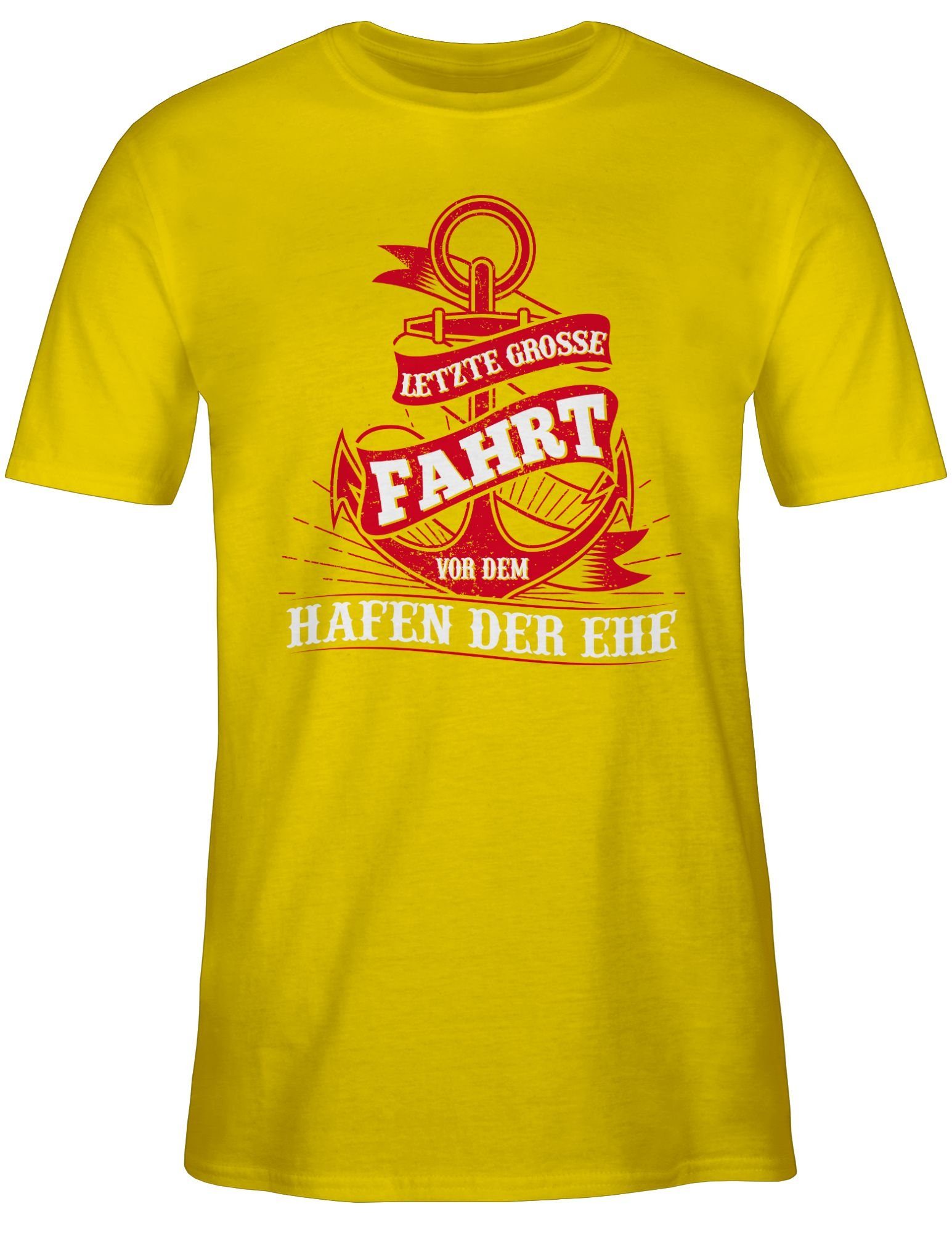 3 T-Shirt Hafen Männer Gelb Fahrt große JGA dem vor Letzte Ehe Shirtracer der