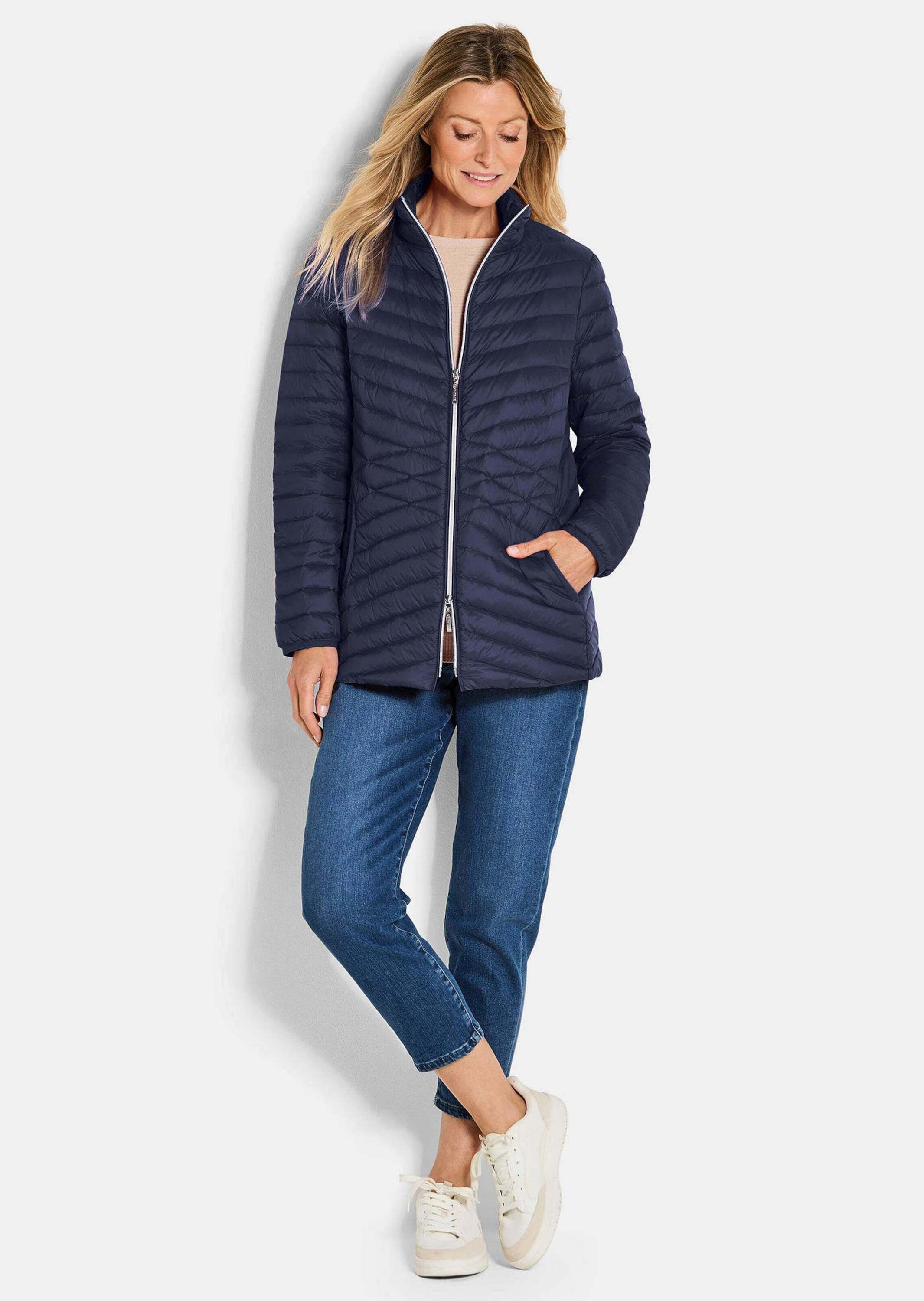 GOLDNER Steppjacke Herbstjacke mit Daunen, Stehkragen Verlängerte Jacke in günstig online kaufen