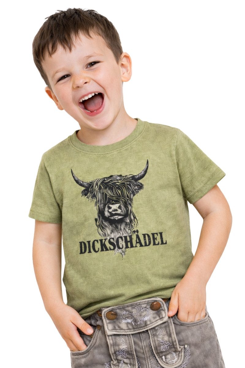 Hangowear Trachtenhemd Trachtenshirt Kind - QANI KIDS - oliv